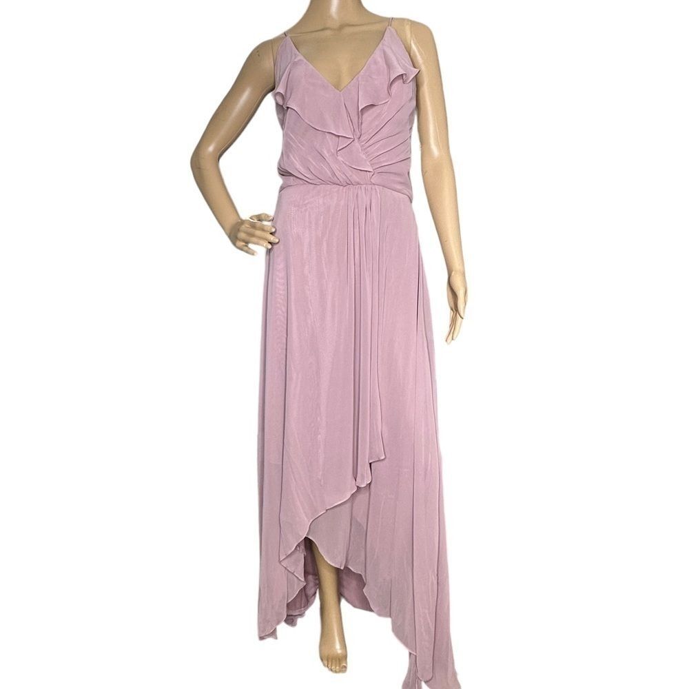 Jenny Packham dusty rose high low ruffle bridesmaid dress NWT 12